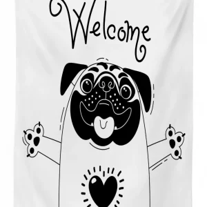 Black And White Dog 3D Printed Tablecloth Table Decor 1 black and white dog 3d printed tablecloth table decor 1397