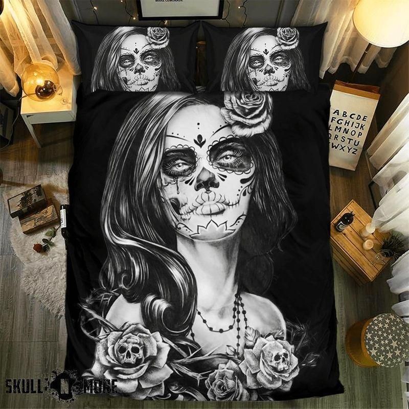 Black And White Hurt Skull Collection Printed Bedding Set Bedroom Decor black and white hurt skull collection printed bedding set bedroom decor 4786