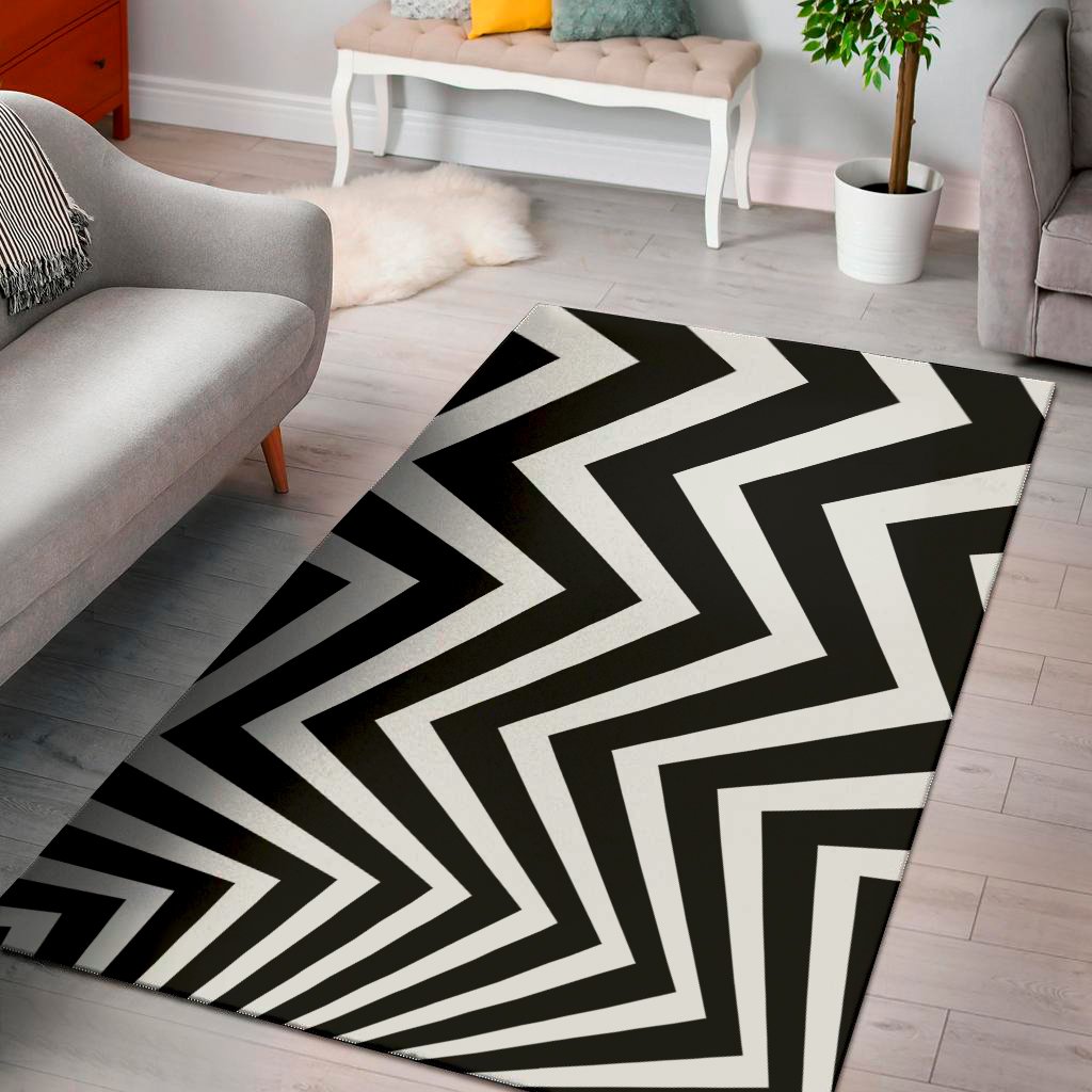 Black And White Zigzag Dazzle Print Area Rug Floor Decor black and white zigzag dazzle print area rug floor decor 1826