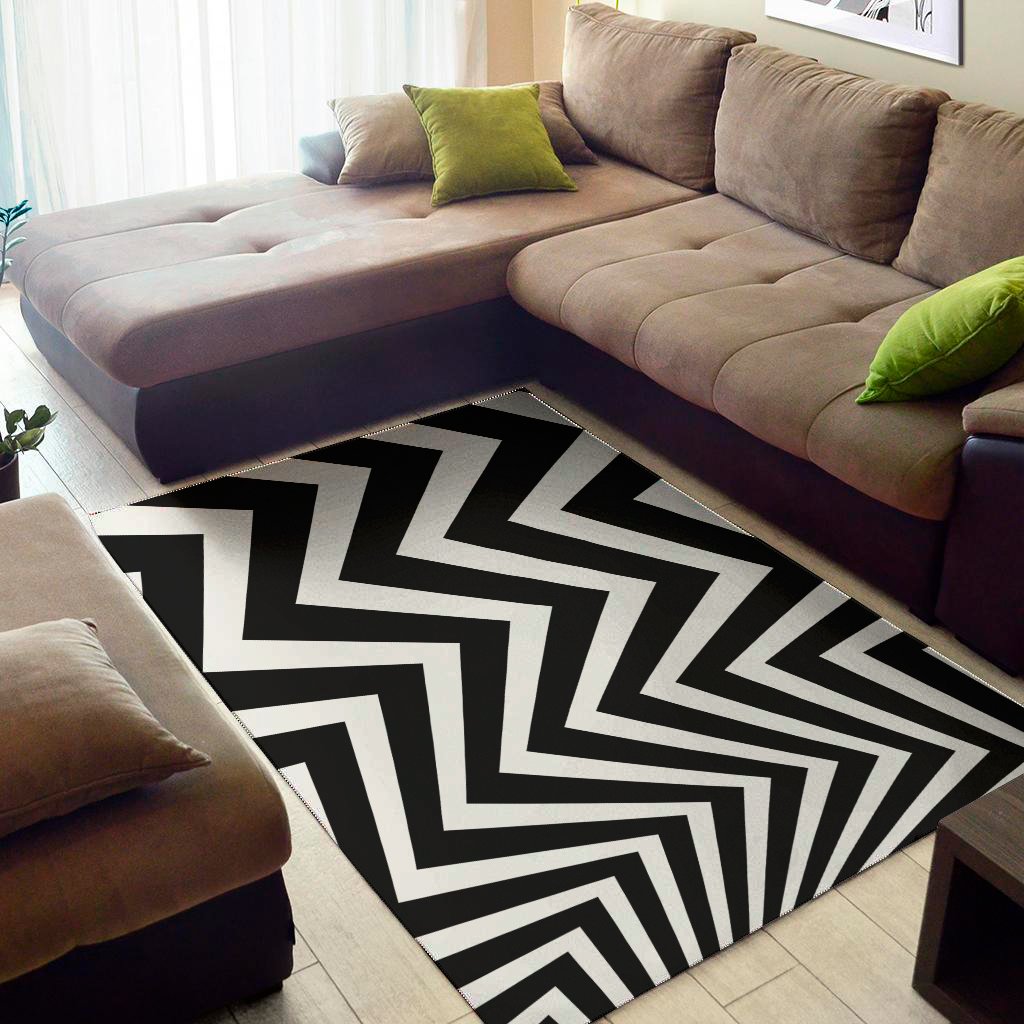 Black And White Zigzag Dazzle Print Area Rug Floor Decor black and white zigzag dazzle print area rug floor decor 2452