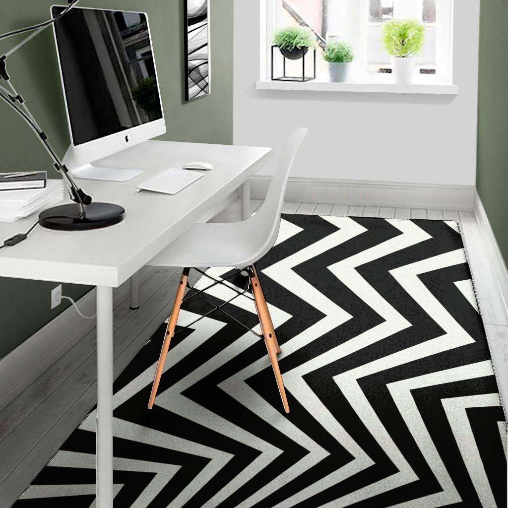 Black And White Zigzag Dazzle Print Area Rug Floor Decor black and white zigzag dazzle print area rug floor decor 6999