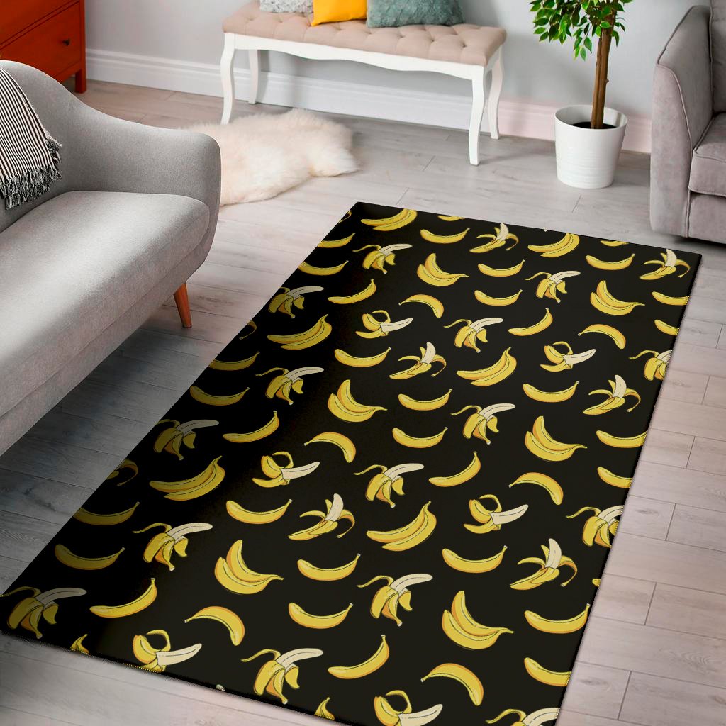 black cartoon banana pattern print area rug floor decor 3818
