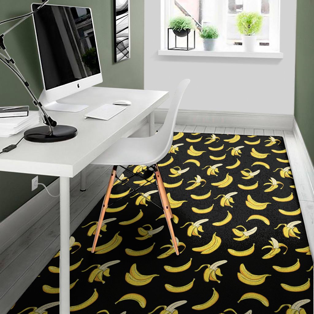 black cartoon banana pattern print area rug floor decor 5017
