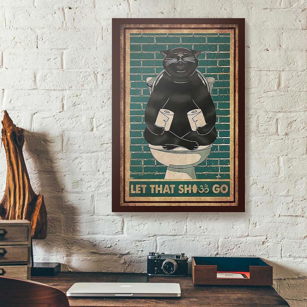 Black Cat On Tolet Canvas Prints - Wall Art Decor black cat on tolet canvas prints wall art decor 6931