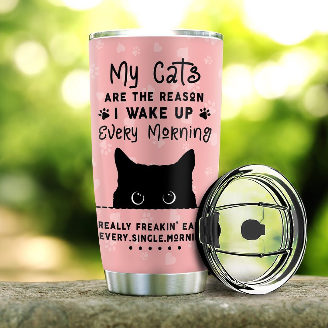 Black Cat Personalized Stainless Steel Tumbler black cat personalized stainless steel tumbler 1232