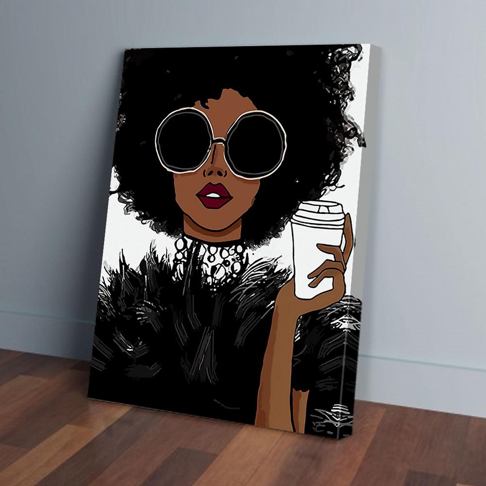 Black Girl Afro Canvas Prints - Wall Art Decor black girl afro canvas prints wall art decor 5638