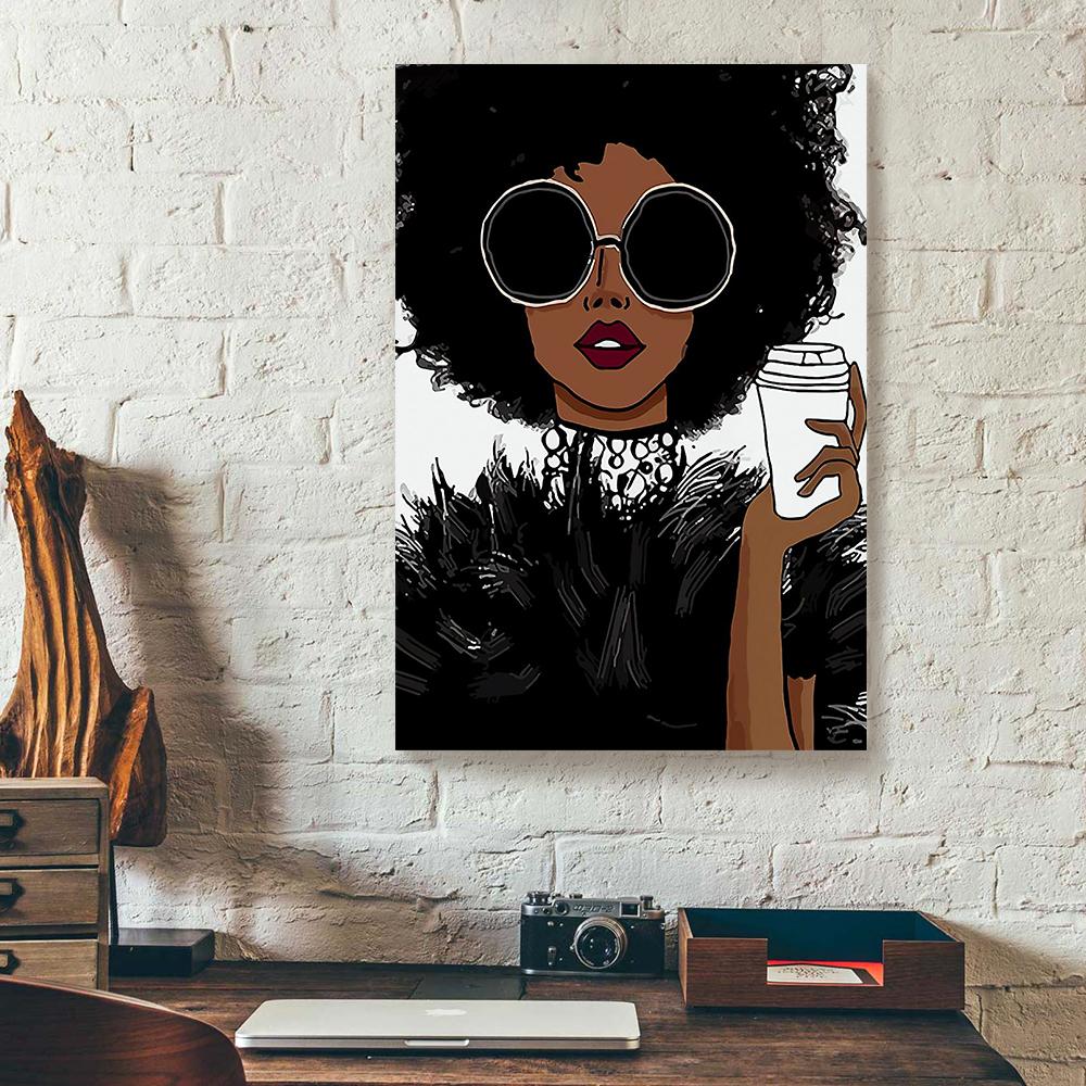 Black Girl Afro Canvas Prints - Wall Art Decor black girl afro canvas prints wall art decor 8887