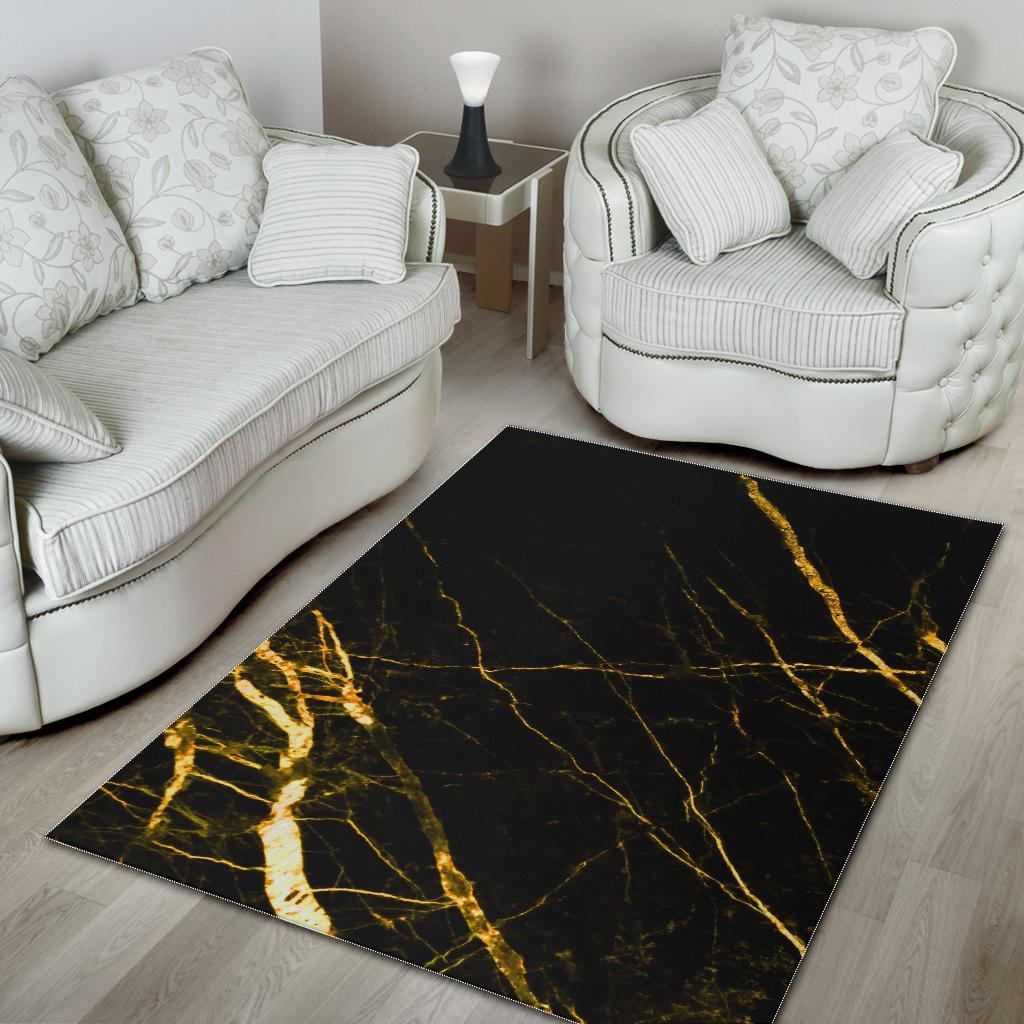 black gold scratch marble print area rug floor decor 4036