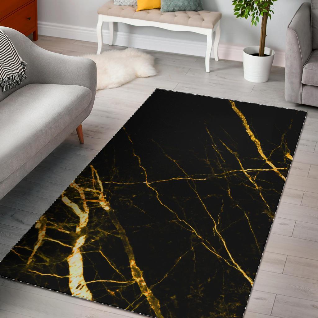 black gold scratch marble print area rug floor decor 7400
