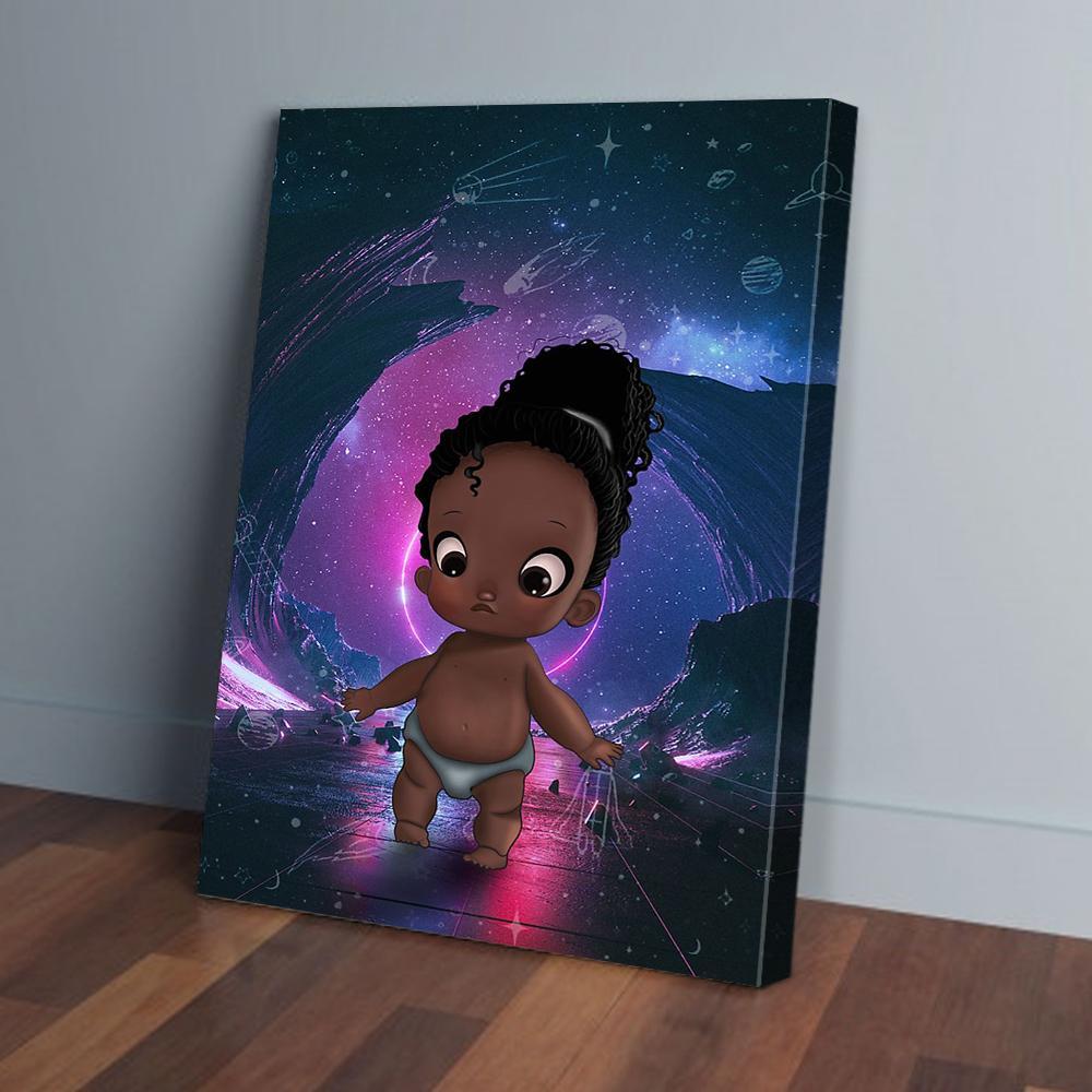 black kid canvas prints wall art decor 6089