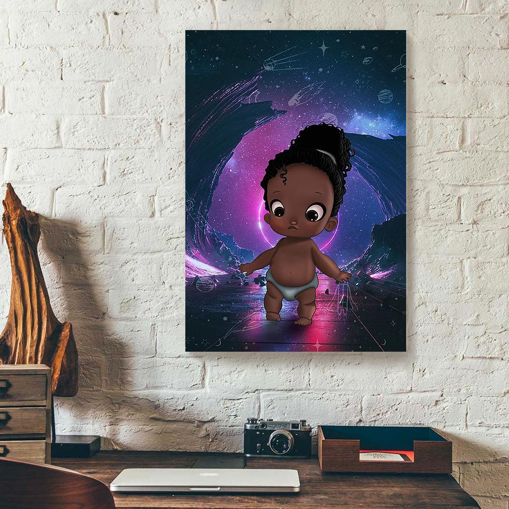 black kid canvas prints wall art decor 6115