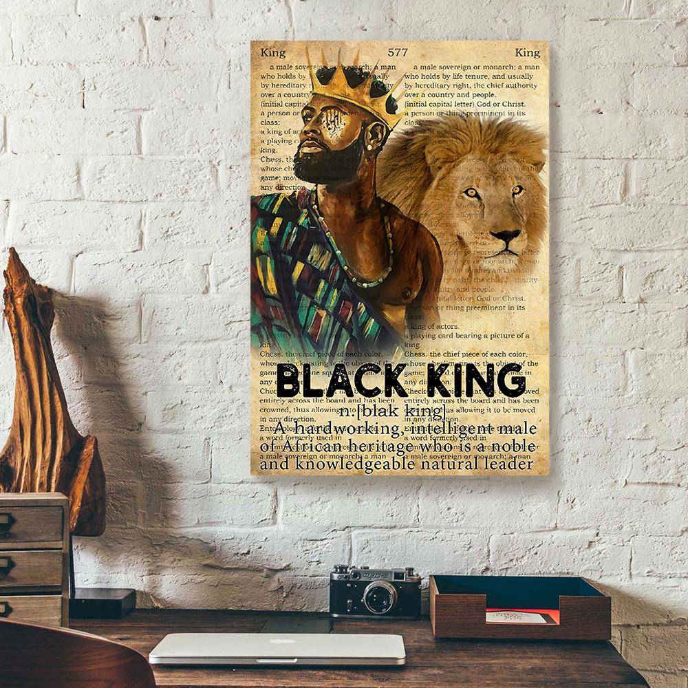 Black King A Hardworking Intelligent Lion Canvas Prints - Wall Art Decor black king a hardworking intelligent lion canvas prints wall art decor 1690
