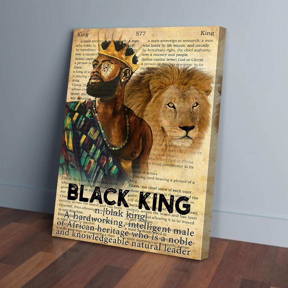 Black King A Hardworking Intelligent Lion Canvas Prints - Wall Art Decor black king a hardworking intelligent lion canvas prints wall art decor 3472