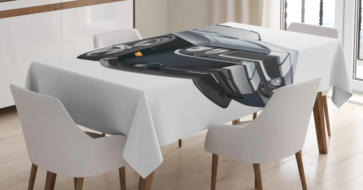 Black Modern Ride Design 3D Printed Tablecloth Table Decor black modern ride design 3d printed tablecloth table decor 1946