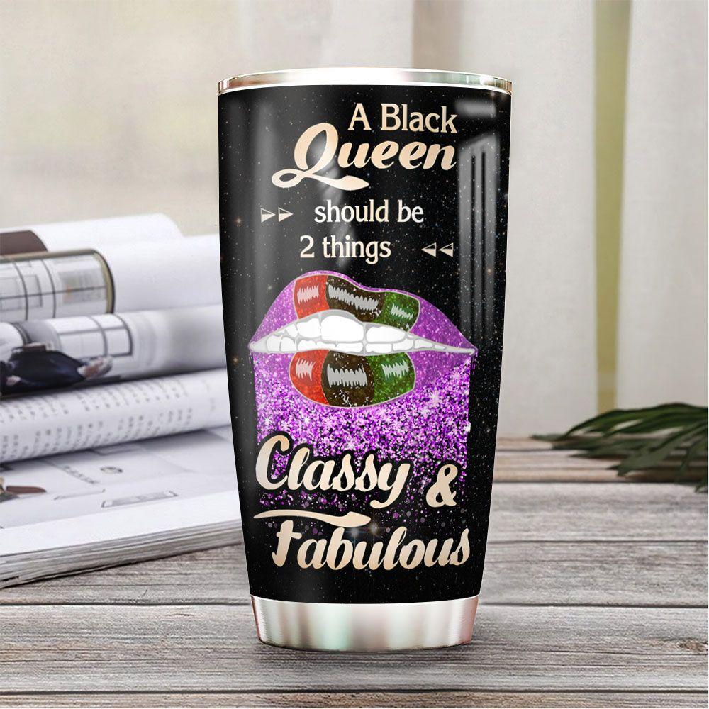 black queen lips personalized stainless steel tumbler 1177