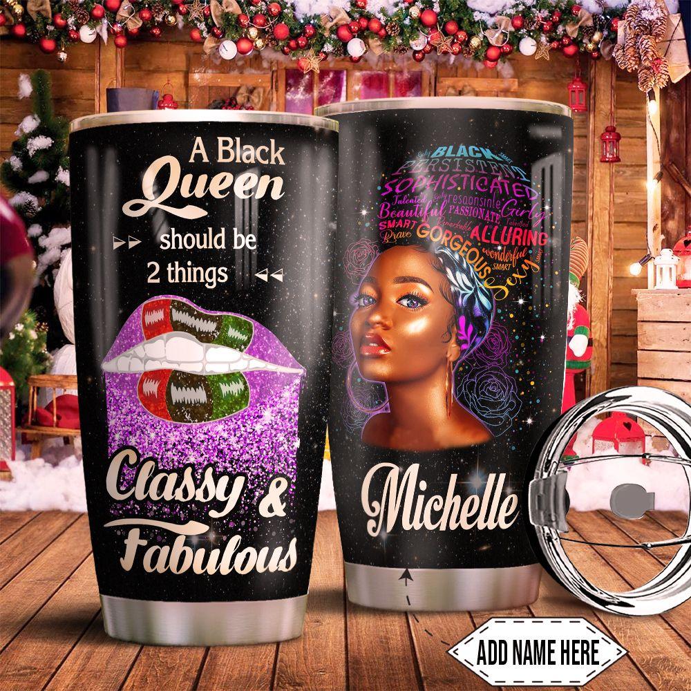 black queen lips personalized stainless steel tumbler 1509