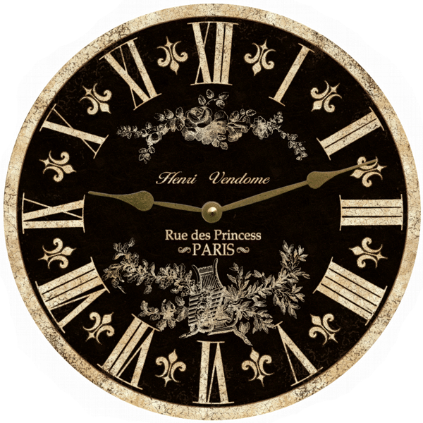 black toile french black and white background decoration gift wall clock 5275