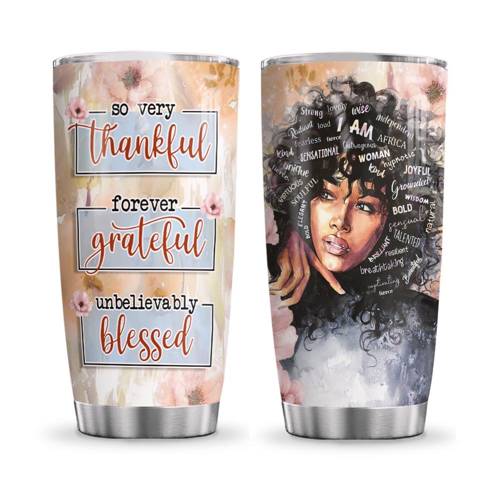 Black Woman Blessed BWM Personalized Stainless Steel Tumbler black woman blessed bwm personalized stainless steel tumbler 5696