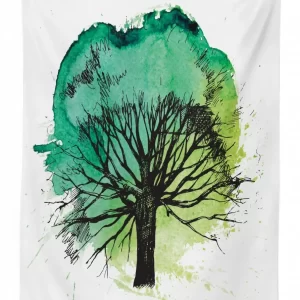 blended watercolor leaf 3d printed tablecloth table decor 3420