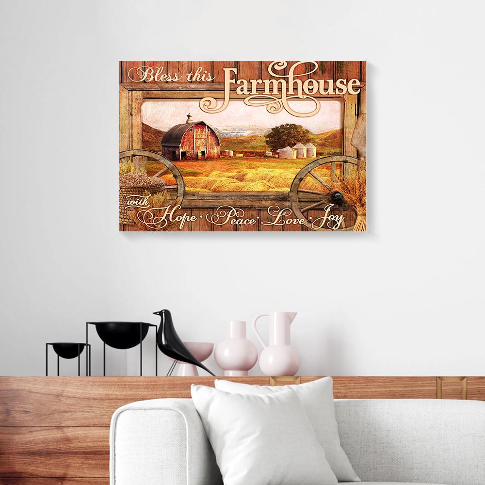 bless this farmhourse farmer canvas prints wall art decor 2558