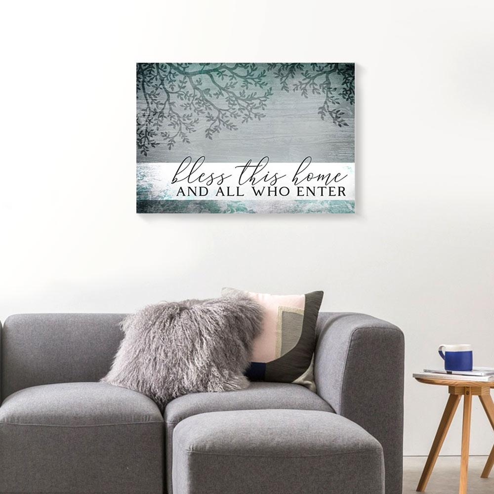 bless this home and all who enter canvas prints wall art decor 1554