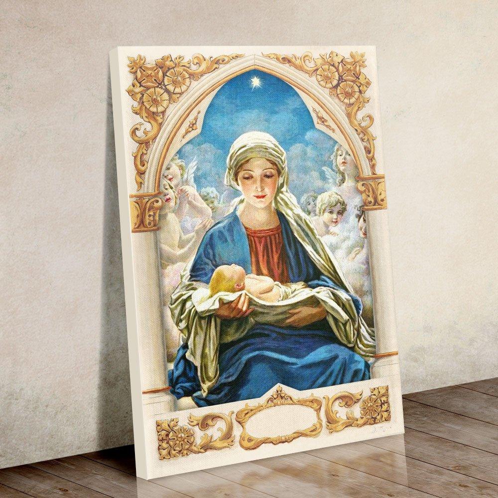 blessed mother mary canvas prints wall art decor 6186