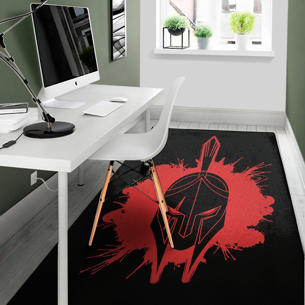 bloody spartan warrior print area rug floor decor 3884