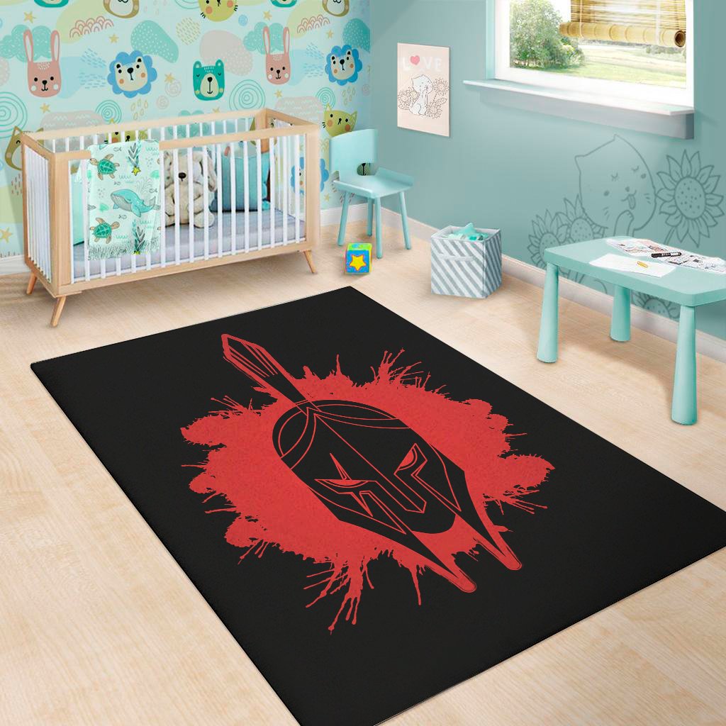 bloody spartan warrior print area rug floor decor 6688