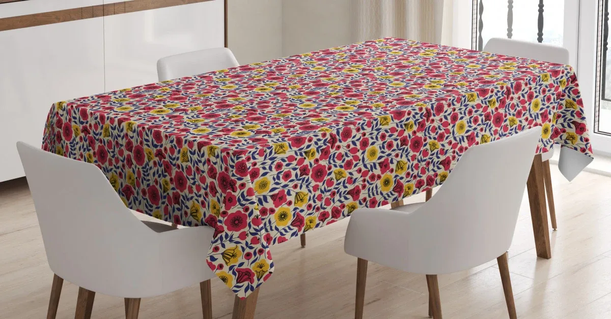 blooming botany flowers 3d printed tablecloth table decor 3066