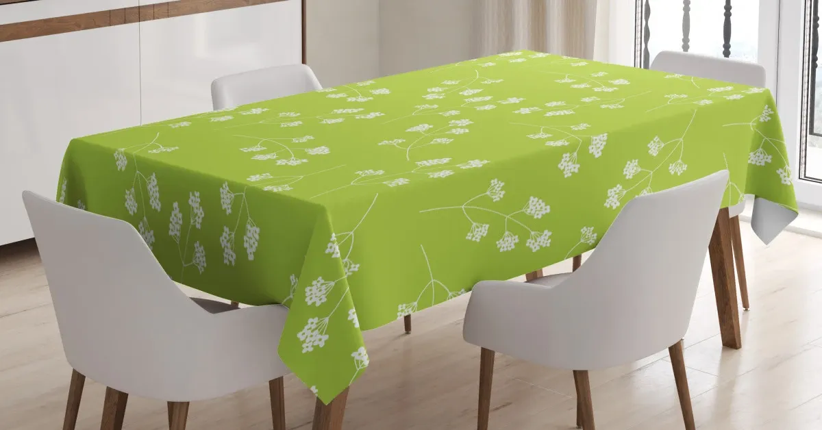 blooming flower silhouettes 3d printed tablecloth table decor 8671