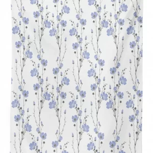 blossoming flax flowers 3d printed tablecloth table decor 1368