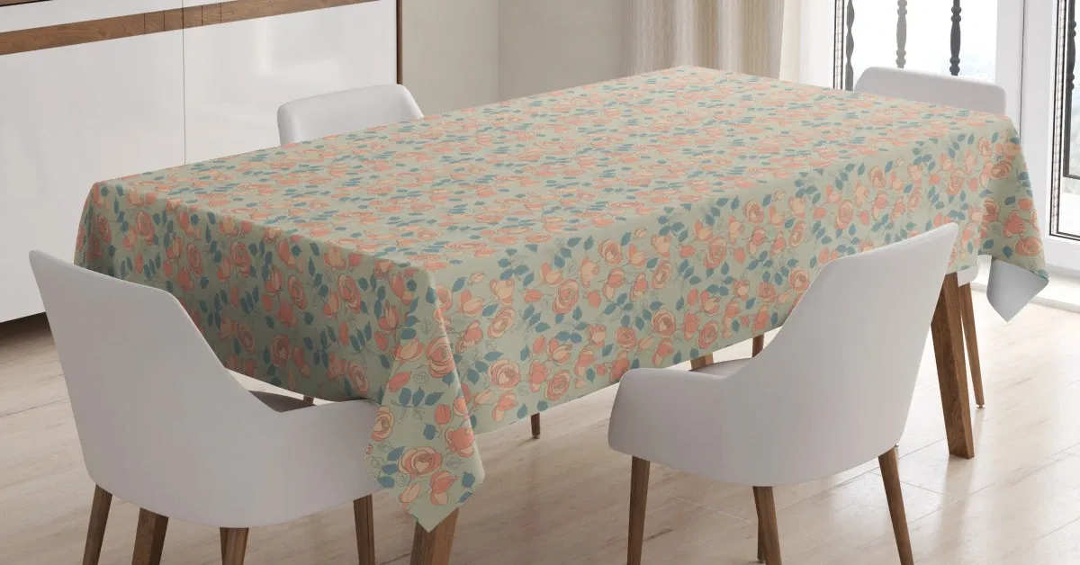 blossoming rose flowers art 3d printed tablecloth table decor 8172