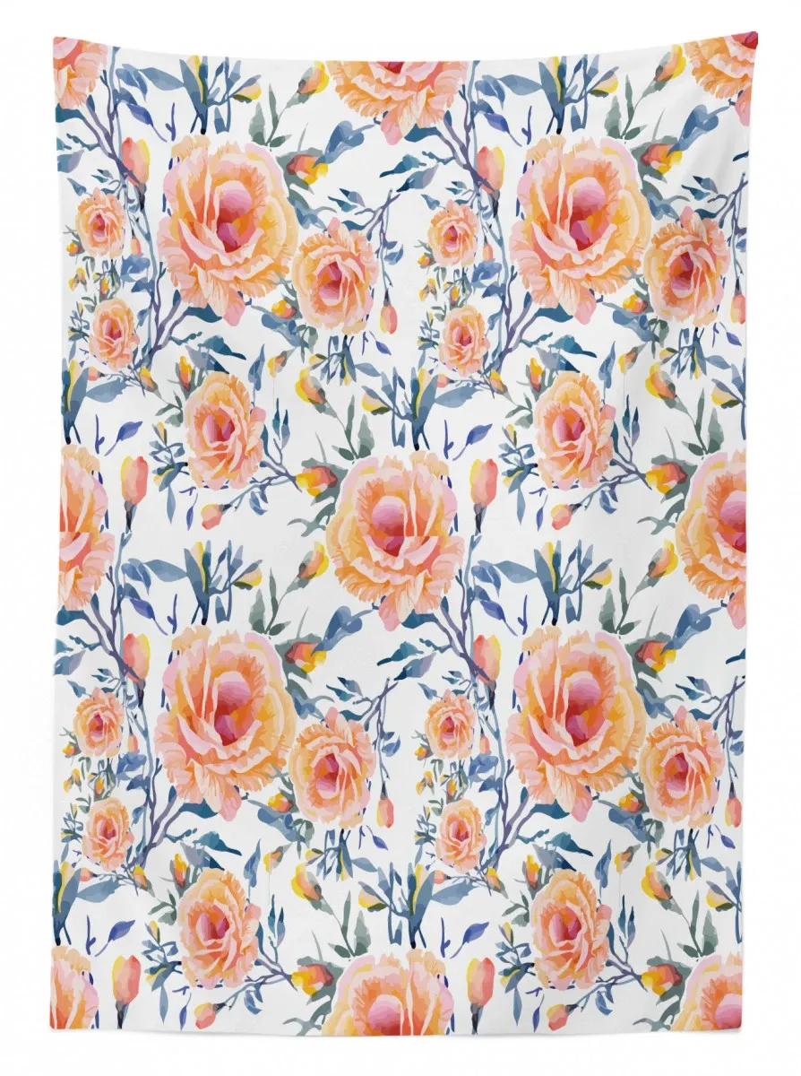 blossoms with aquarelle effect 3d printed tablecloth table decor 1374