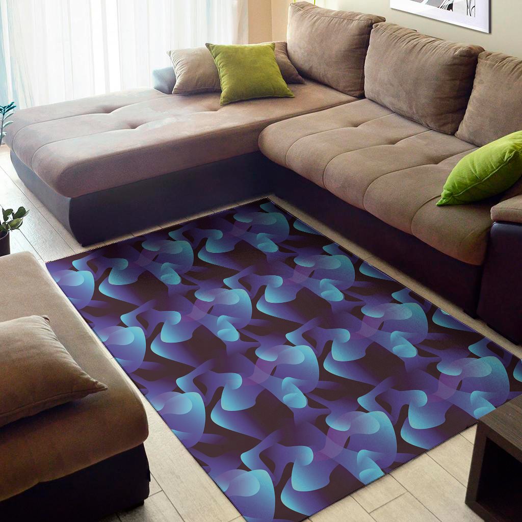 blue abstract spirit print area rug floor decor 6959