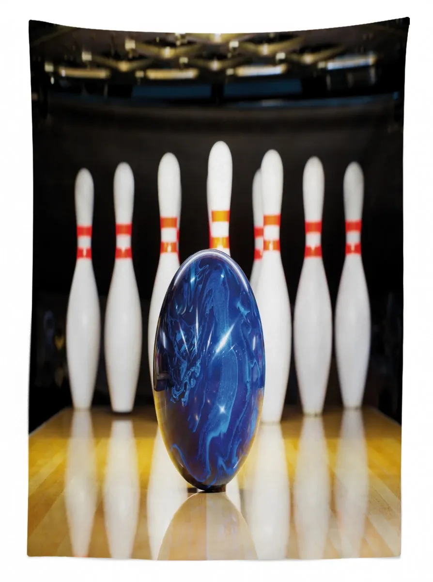 Blue Ball On Lane 3D Printed Tablecloth Table Decor blue ball on lane 3d printed tablecloth table decor 4710