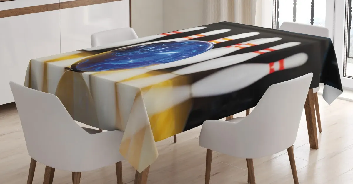 Blue Ball On Lane 3D Printed Tablecloth Table Decor blue ball on lane 3d printed tablecloth table decor 6946