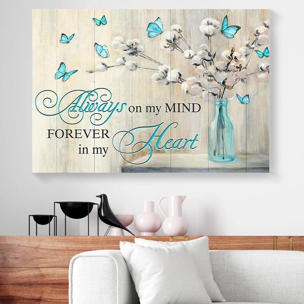 blue butterfly canvas prints wall art decor 7066