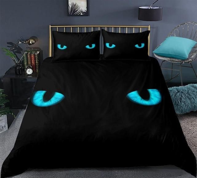 Blue Cat Eye Duvet Cover Bedding Set blue cat eye duvet cover bedding set 7459