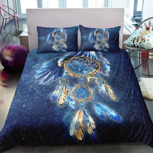 Blue Dreamcatcher Printed Bedding Set Bedroom Decor 4 blue dreamcatcher printed bedding set bedroom decor 6334