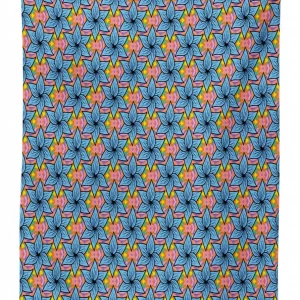 blue flowers vivid colors 3d printed tablecloth table decor 1131