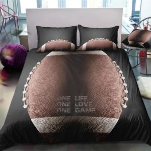 blue football on goal duvet cover bedding set 7543