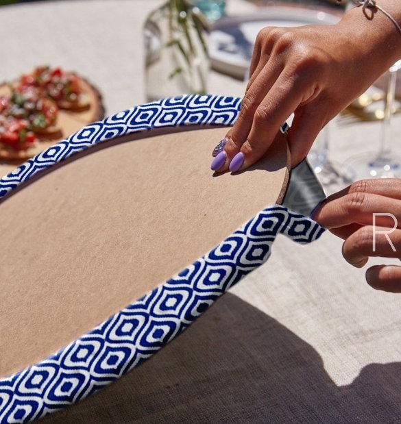 Blue Geometric Nice Ornamental Printed Table Runner blue geometric nice ornamental printed table runner 3443