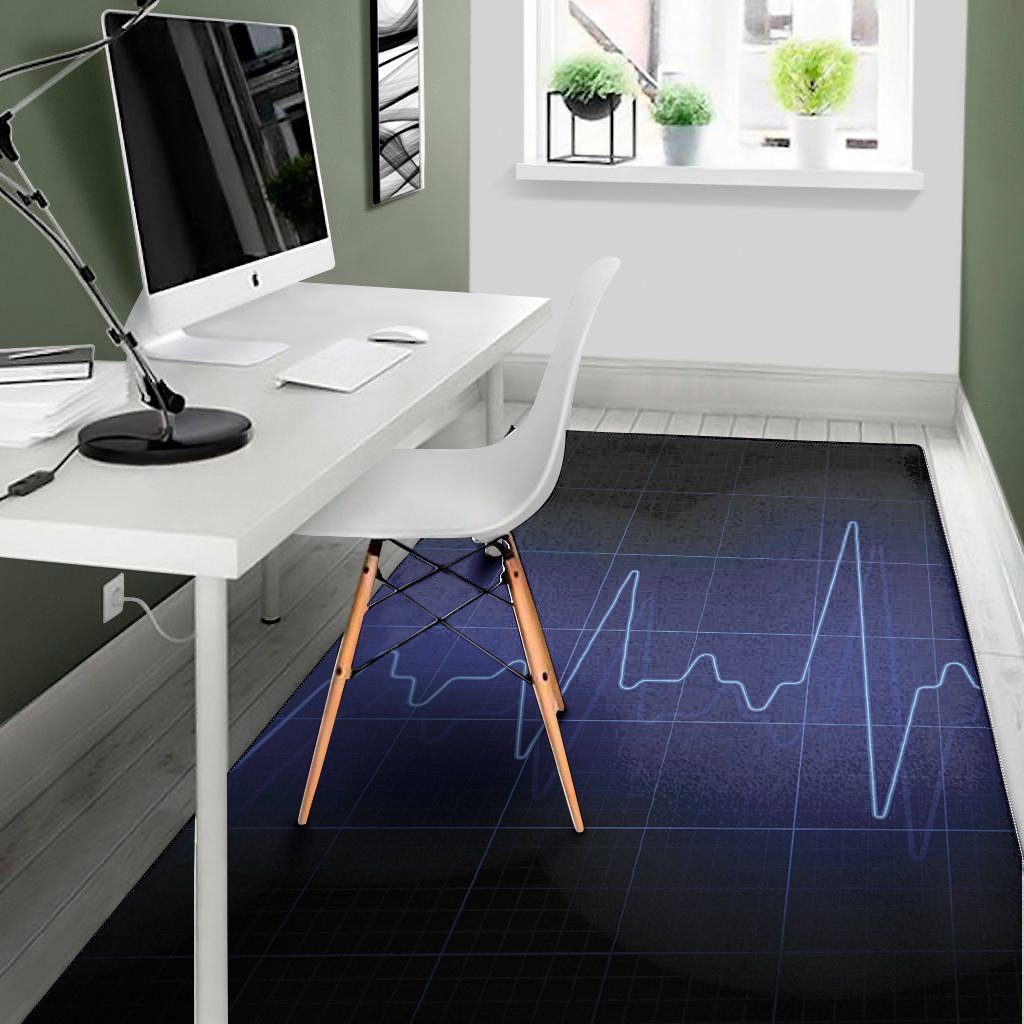 blue heartbeat print area rug floor decor 3780