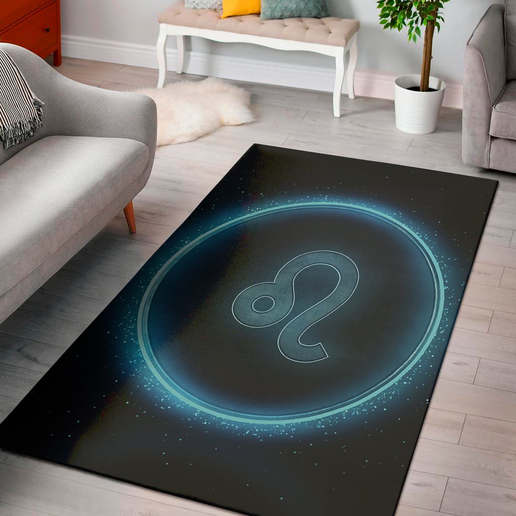 blue leo zodiac sign print area rug floor decor 4173