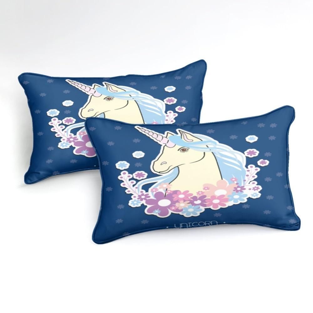 blue magic unicorn duvet cover bedding set 6434
