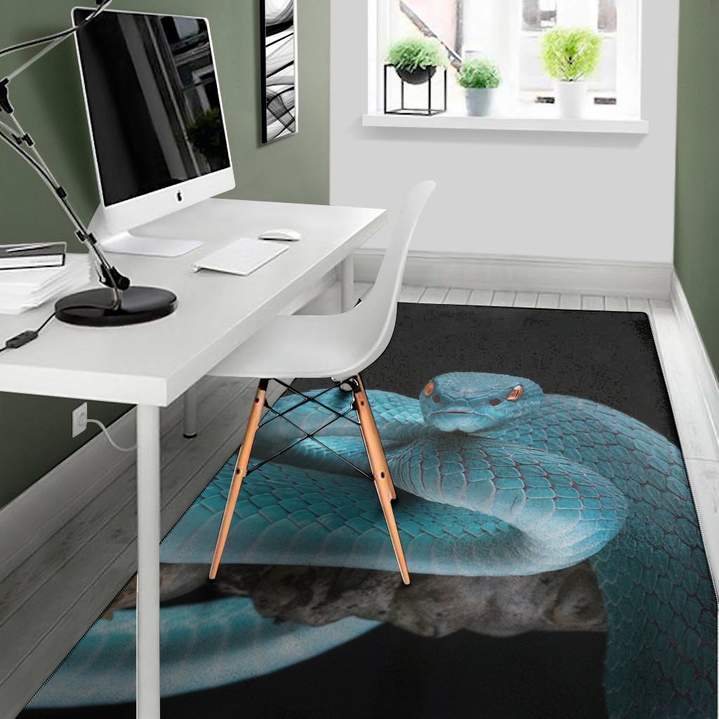blue pit viper snake print area rug floor decor 5348