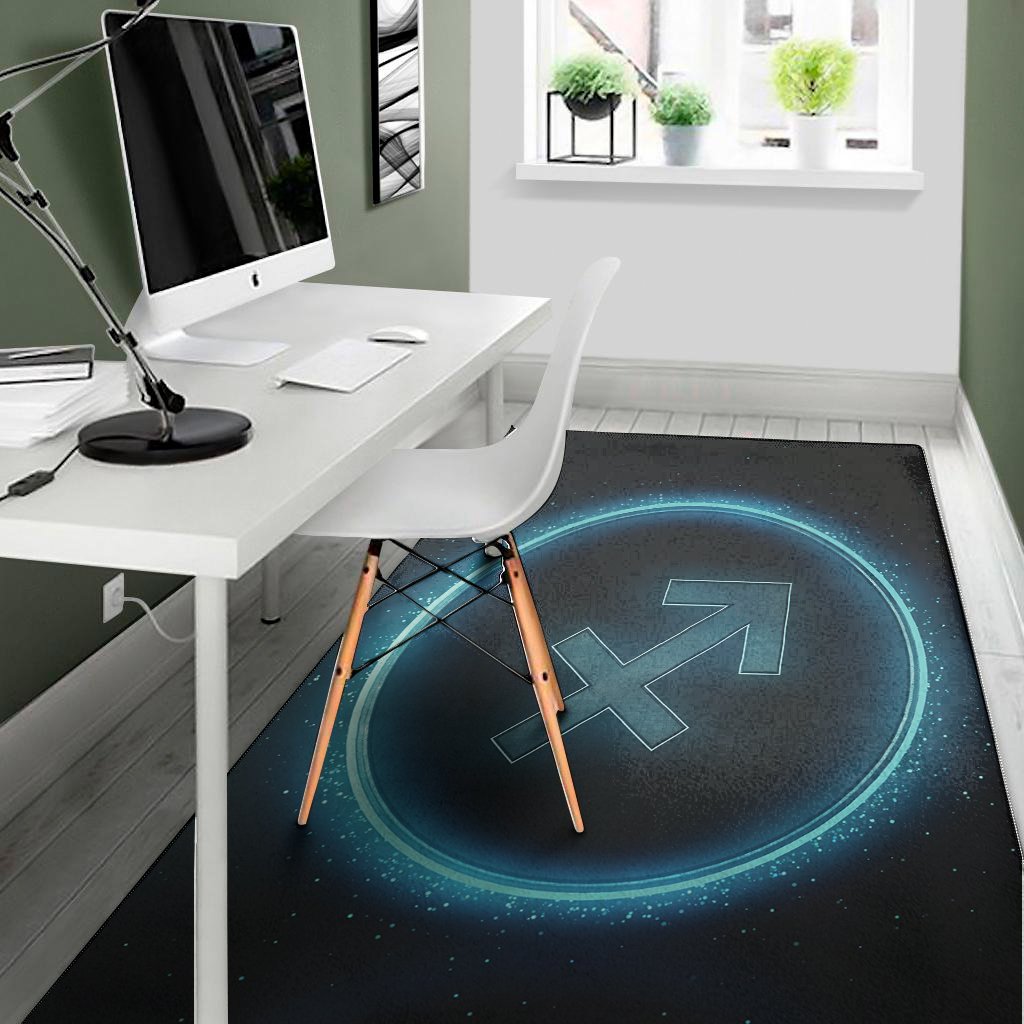 blue sagittarius zodiac sign print area rug floor decor 5477