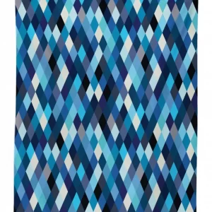 blue toned hexagons 3d printed tablecloth table decor 3295
