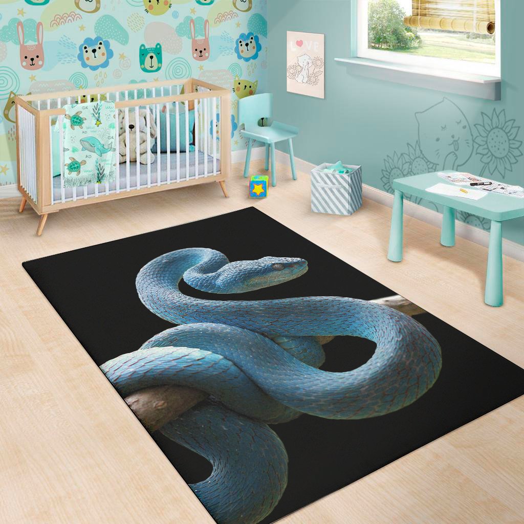 blue viper snake print area rug floor decor 2994
