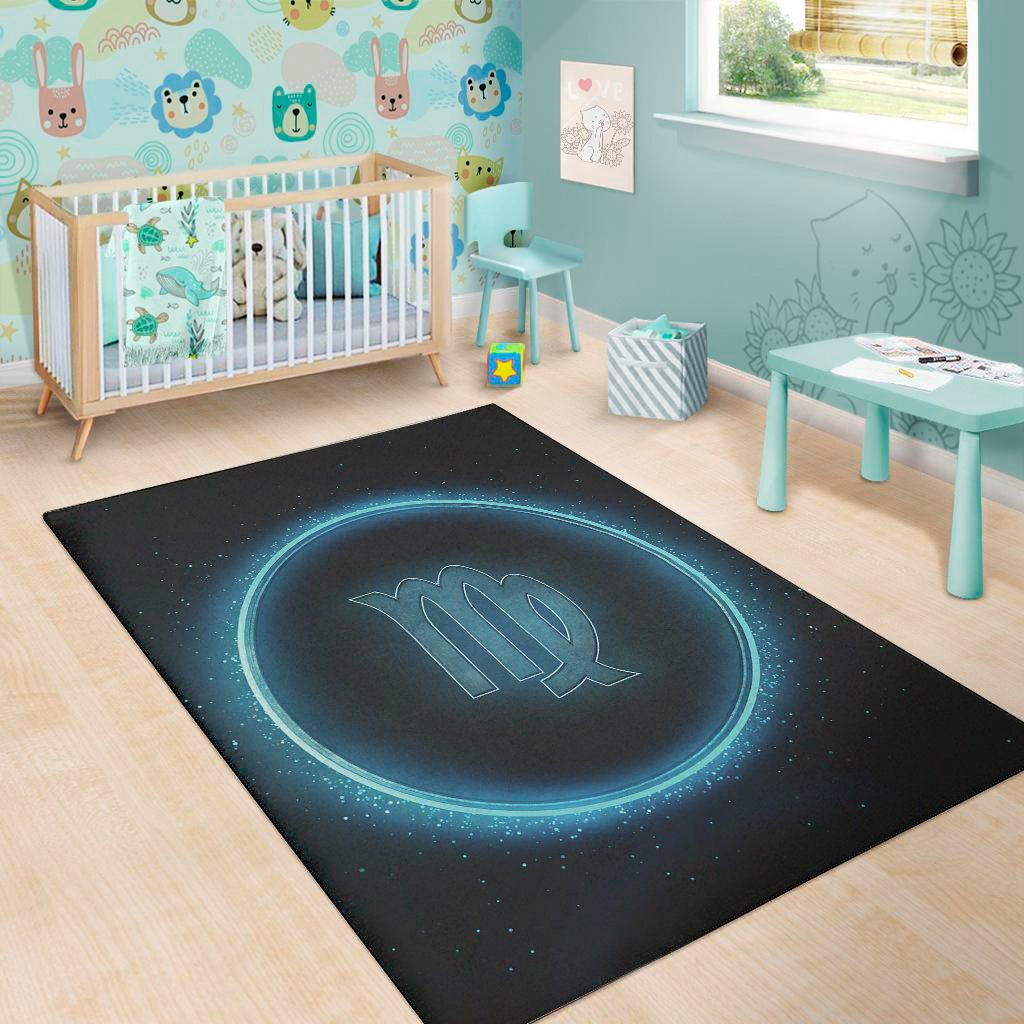 blue virgo zodiac sign print area rug floor decor 3016